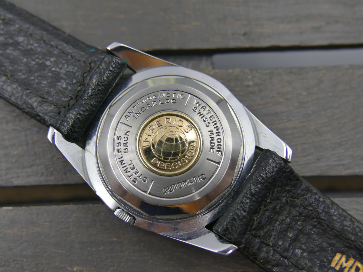 60s vintage watch mens NOS Imperios 21j Automatic AS 1580 with warranty paper