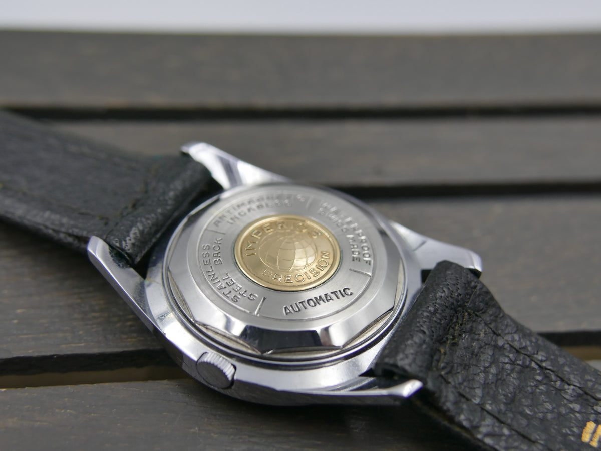 60s vintage watch mens NOS Imperios 21j Automatic AS 1580 with warranty paper