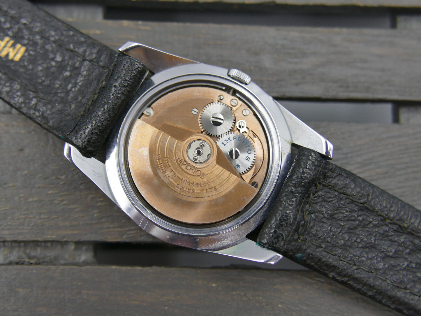 60s vintage watch mens NOS Imperios 21j Automatic AS 1580 with warranty paper