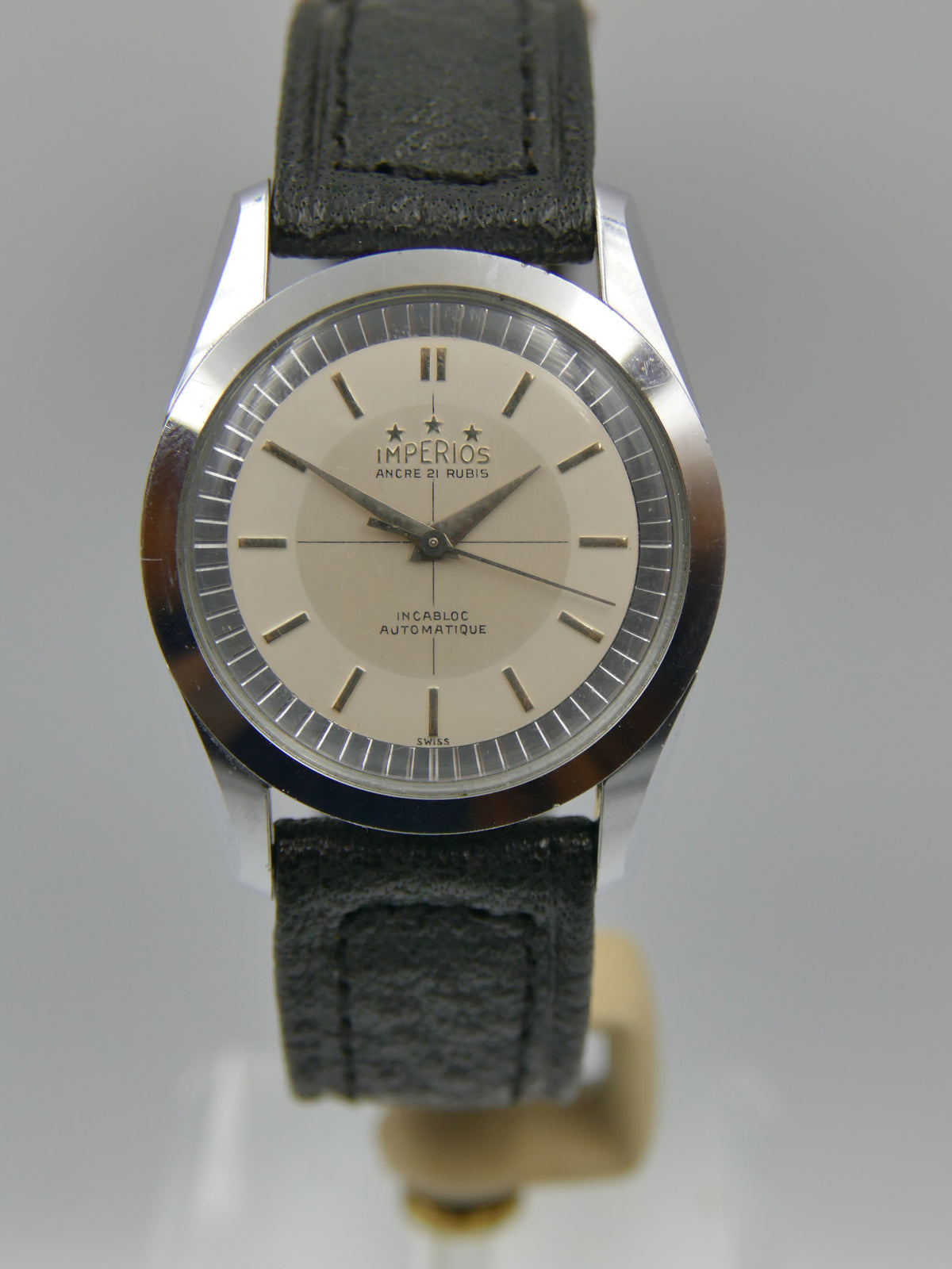 60s vintage watch mens NOS Imperios 21j Automatic AS 1580 with warranty paper