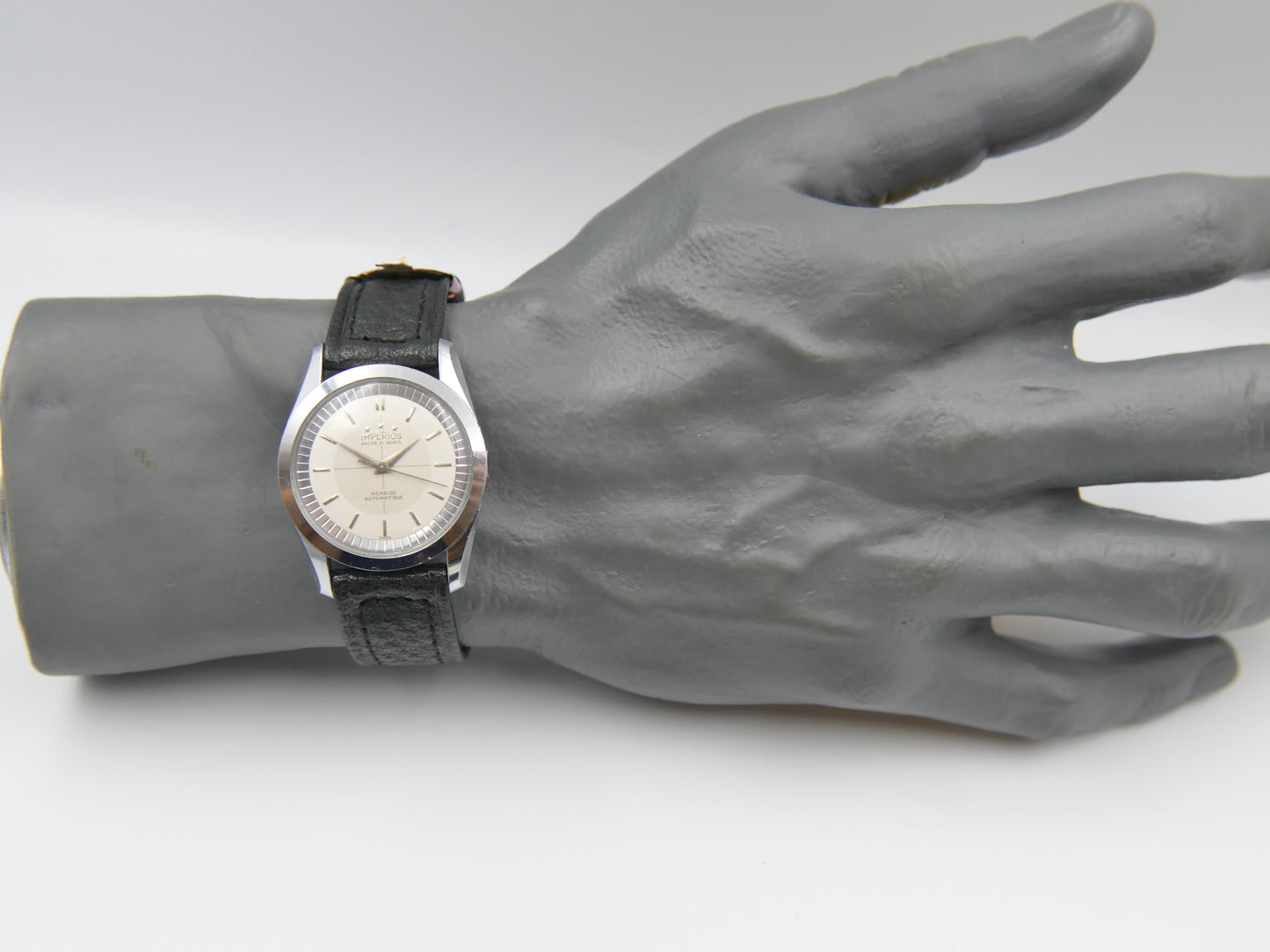 60s vintage watch mens NOS Imperios 21j Automatic AS 1580 with warranty paper