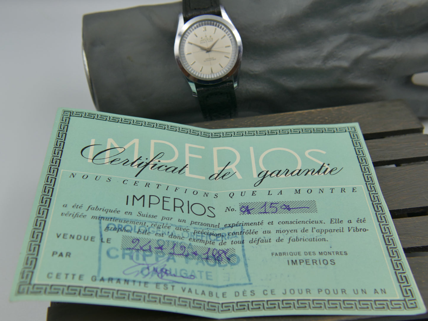 60s vintage watch mens NOS Imperios 21j Automatic AS 1580 with warranty paper