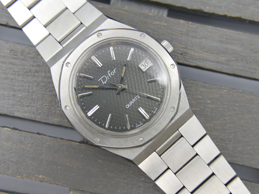 Orologio vintage anni '80 da uomo NOS Difor "Royal Oak" storico SSIH 5500 al quarzo