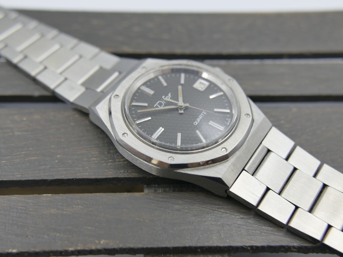 80s vintage watch mens NOS Difor "Royal Oak" Historic SSIH 5500 Quartz