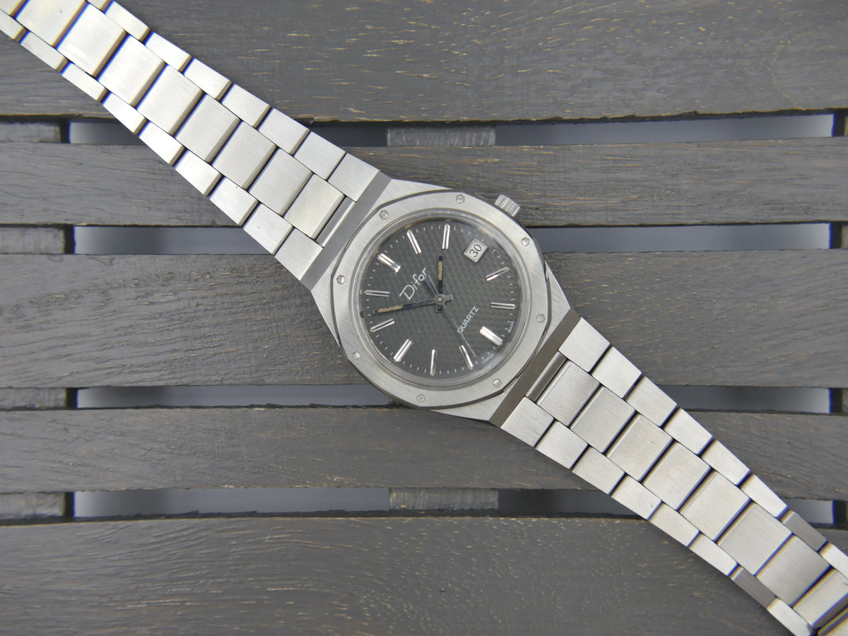 80s vintage watch mens NOS Difor "Royal Oak" Historic SSIH 5500 Quartz