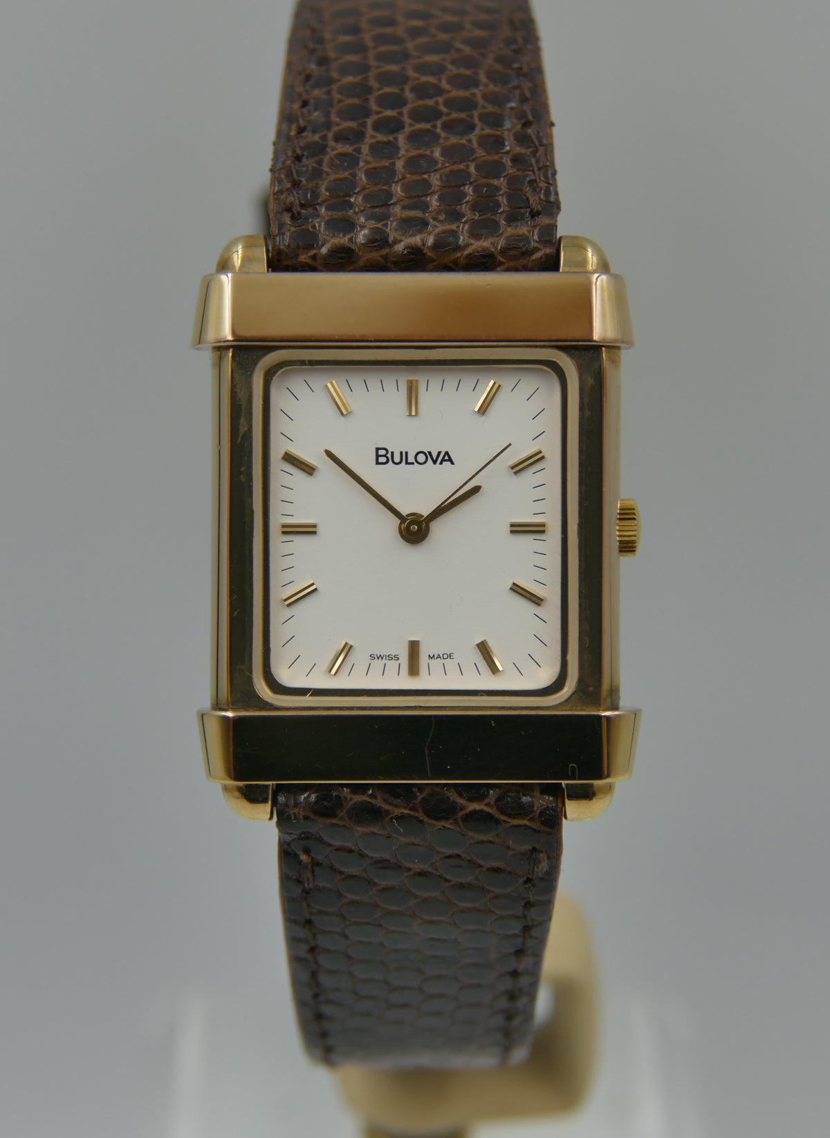 80s vintage watch mens Bulova TANK art deco Ref. 13091 hand wind ETA 2660