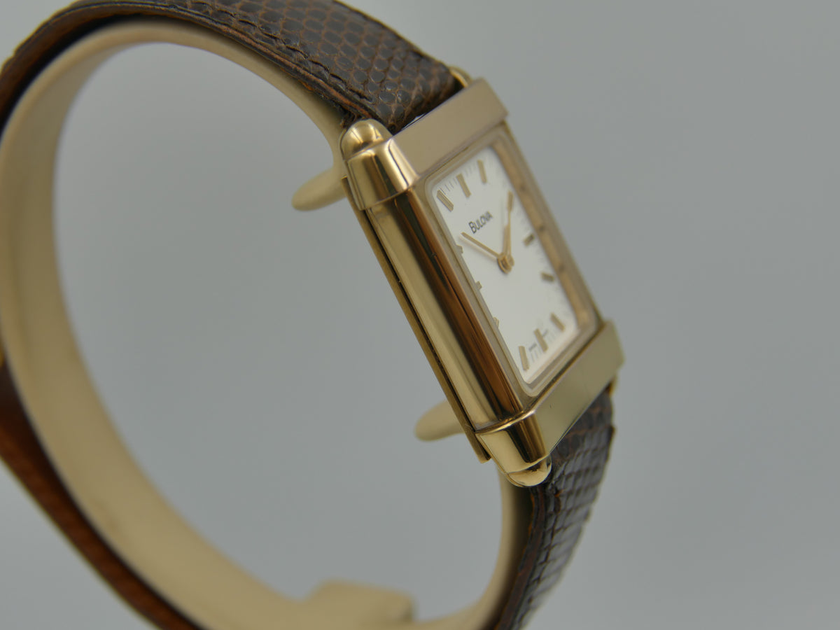 80s vintage watch mens Bulova TANK art deco Ref. 13091 hand wind ETA 2660