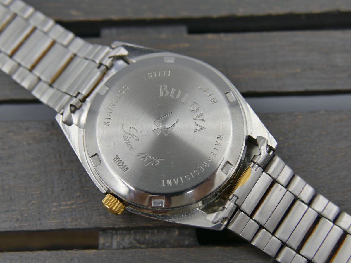 Montre vintage années 70 pour homme, Bulova 1D12M automatique NOS, calibre ETA 2846 21 rubis, bicolore avec BOÎTE