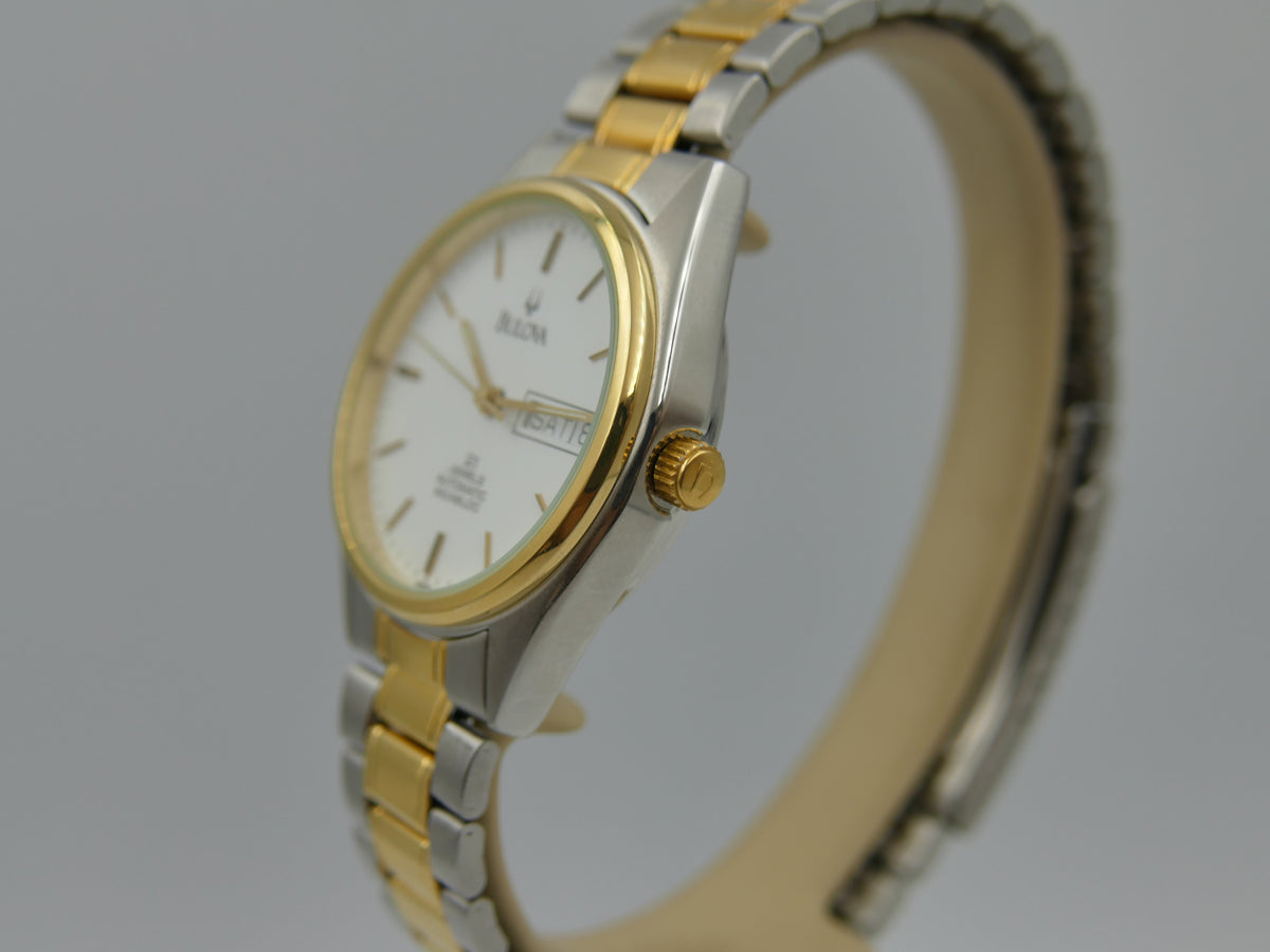 Montre vintage années 70 pour homme, Bulova 1D12M automatique NOS, calibre ETA 2846 21 rubis, bicolore avec BOÎTE