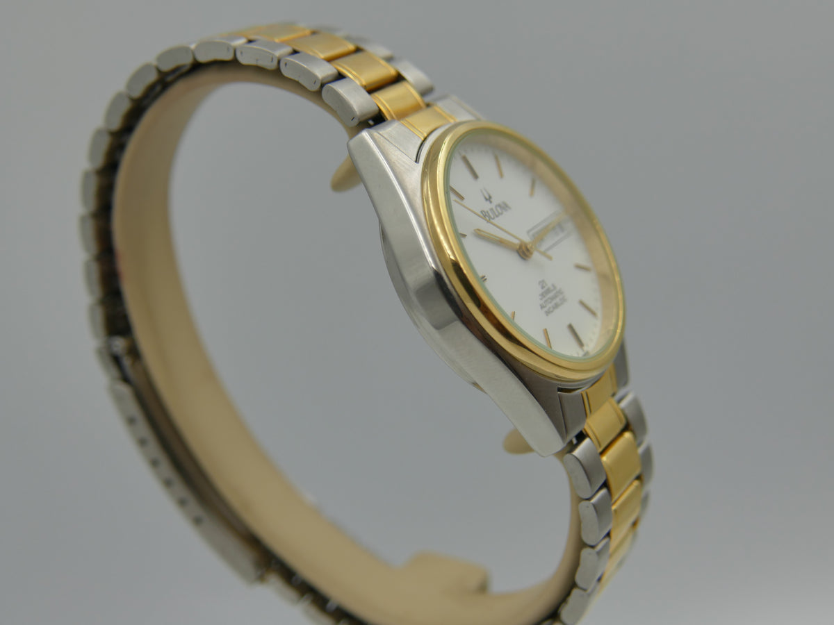 Montre vintage années 70 pour homme, Bulova 1D12M automatique NOS, calibre ETA 2846 21 rubis, bicolore avec BOÎTE