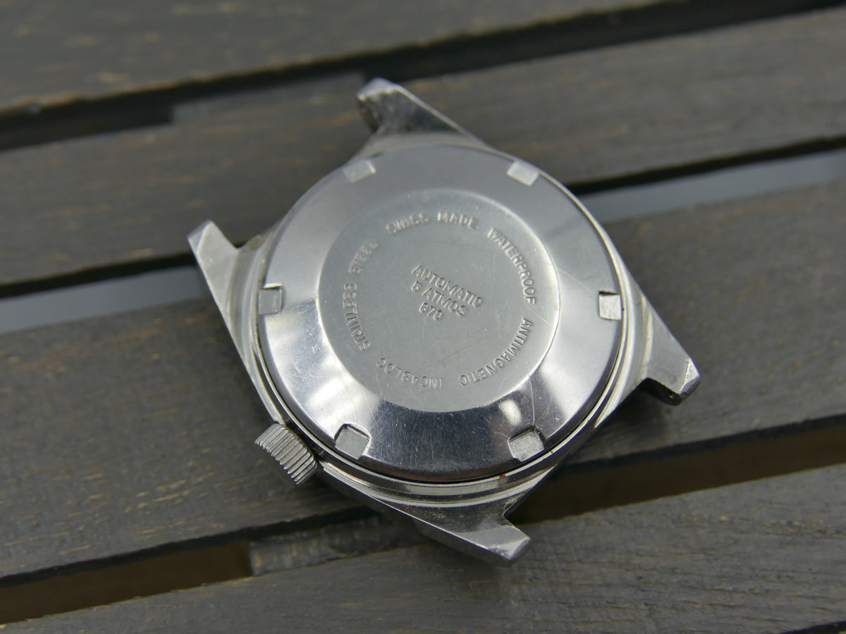 70s vintage watch mens Radiant Dynamic ref 670 automatic AS 1903 serviced blue diver SS
