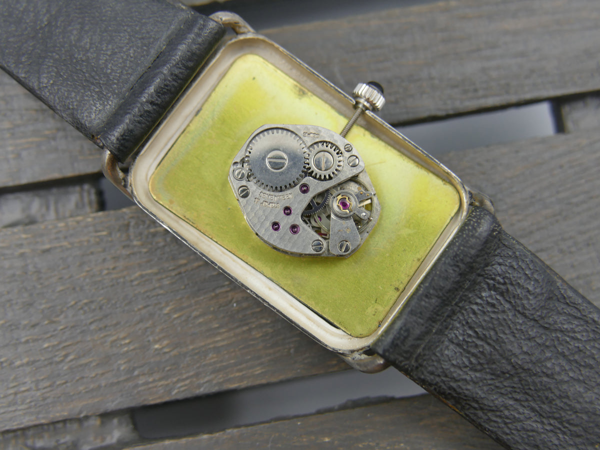 90s vintage watch mens Candino Sterling Silver 925 hand Wind Cal. Peseux ST P 89-21 NOS Franck Muller Style