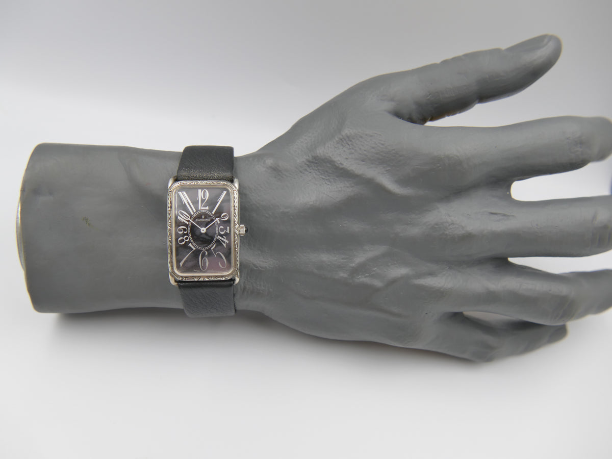 90s vintage watch mens Candino Sterling Silver 925 hand Wind Cal. Peseux ST P 89-21 NOS Franck Muller Style