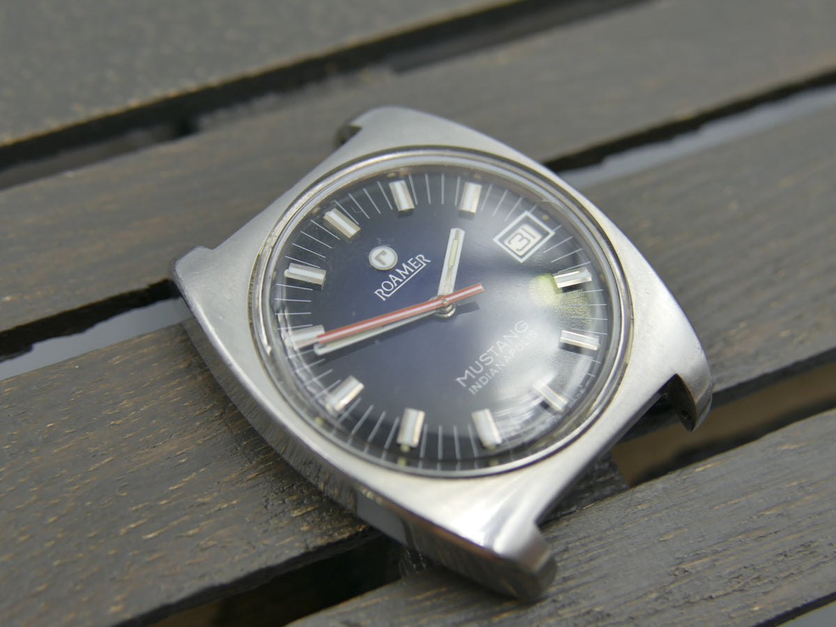 70s vintage watch mens Roamer Mustang Indianapolis Automatic MOD 522-1120-601