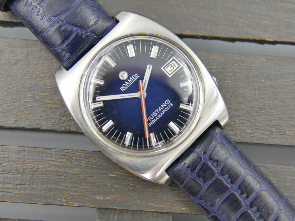 70s vintage watch mens Roamer Mustang Indianapolis Automatic MOD 522-1120-601