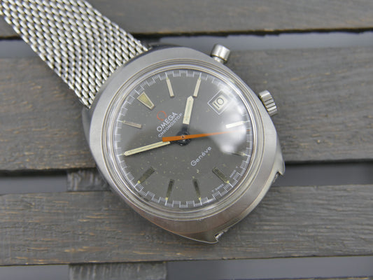 60s Vintage Mens Omega Geneve Chronostop Cal. 920 Ref. 146.009 / 146.010 W/ Olympic Box