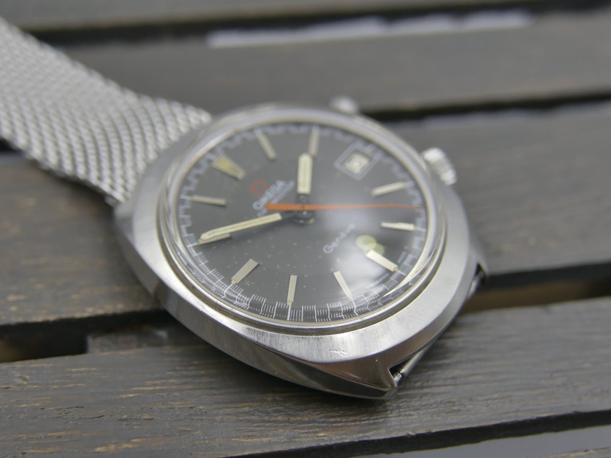 60s Vintage Mens Omega Geneve Chronostop Cal. 920 Ref. 146.009 / 146.010 W/ Olympic Box