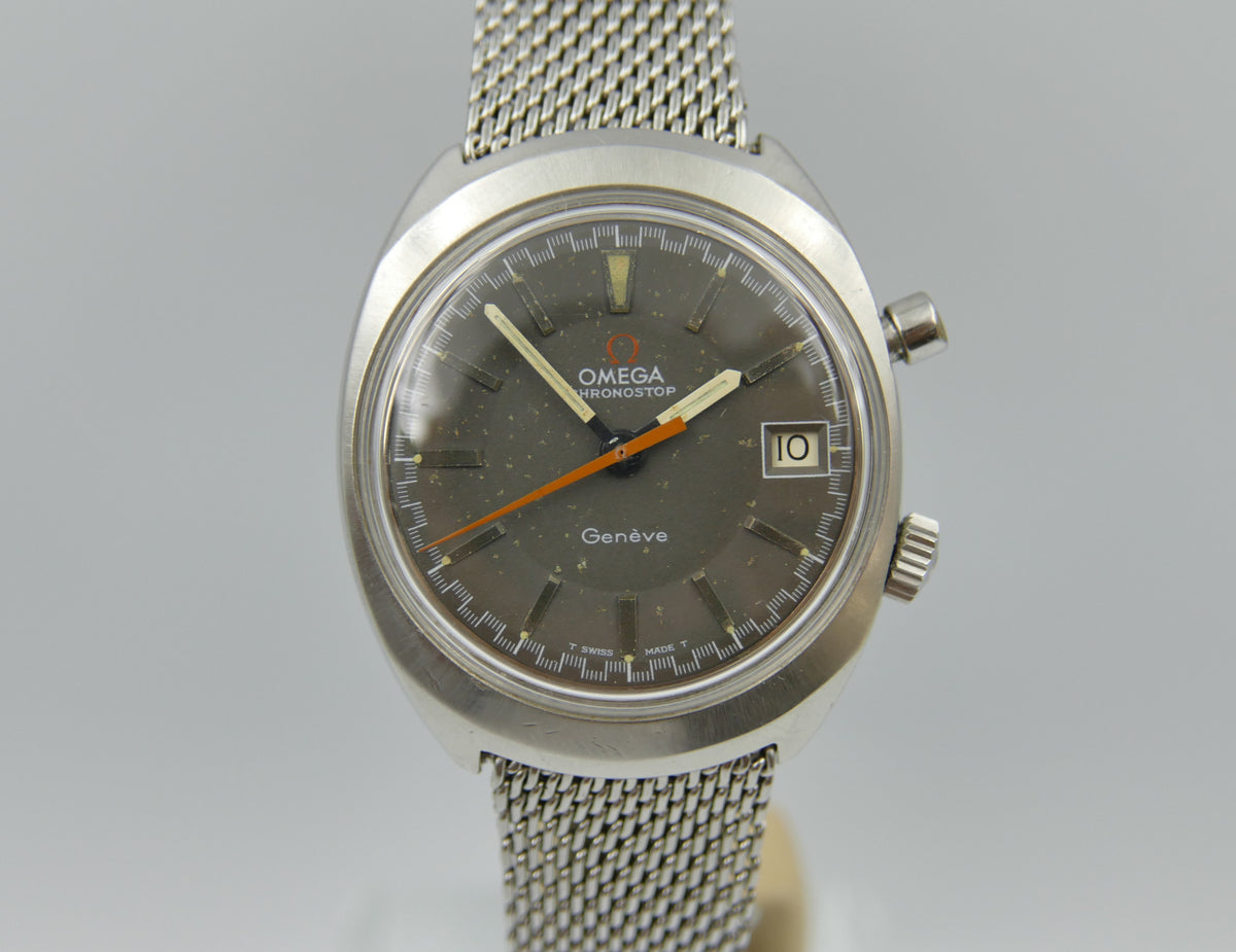 60s Vintage Mens Omega Geneve Chronostop Cal. 920 Ref. 146.009 / 146.010 W/ Olympic Box