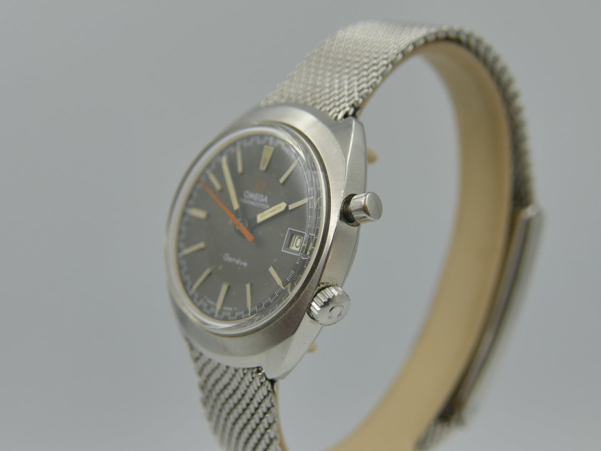 60s Vintage Mens Omega Geneve Chronostop Cal. 920 Ref. 146.009 / 146.010 W/ Olympic Box
