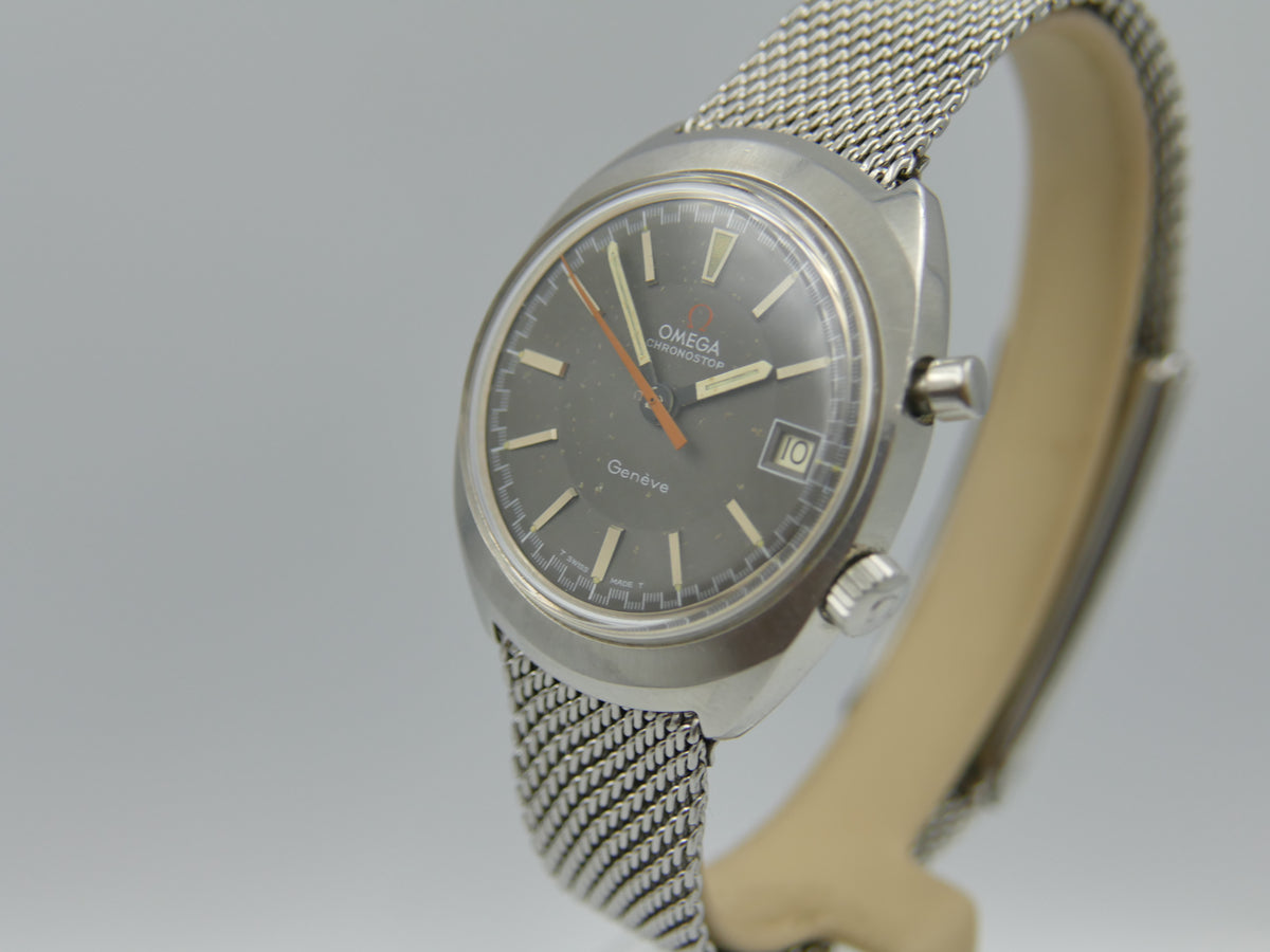 60s Vintage Mens Omega Geneve Chronostop Cal. 920 Ref. 146.009 / 146.010 W/ Olympic Box