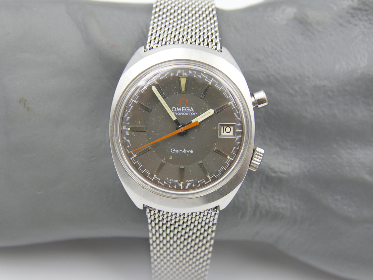 60s Vintage Mens Omega Geneve Chronostop Cal. 920 Ref. 146.009 / 146.010 W/ Olympic Box
