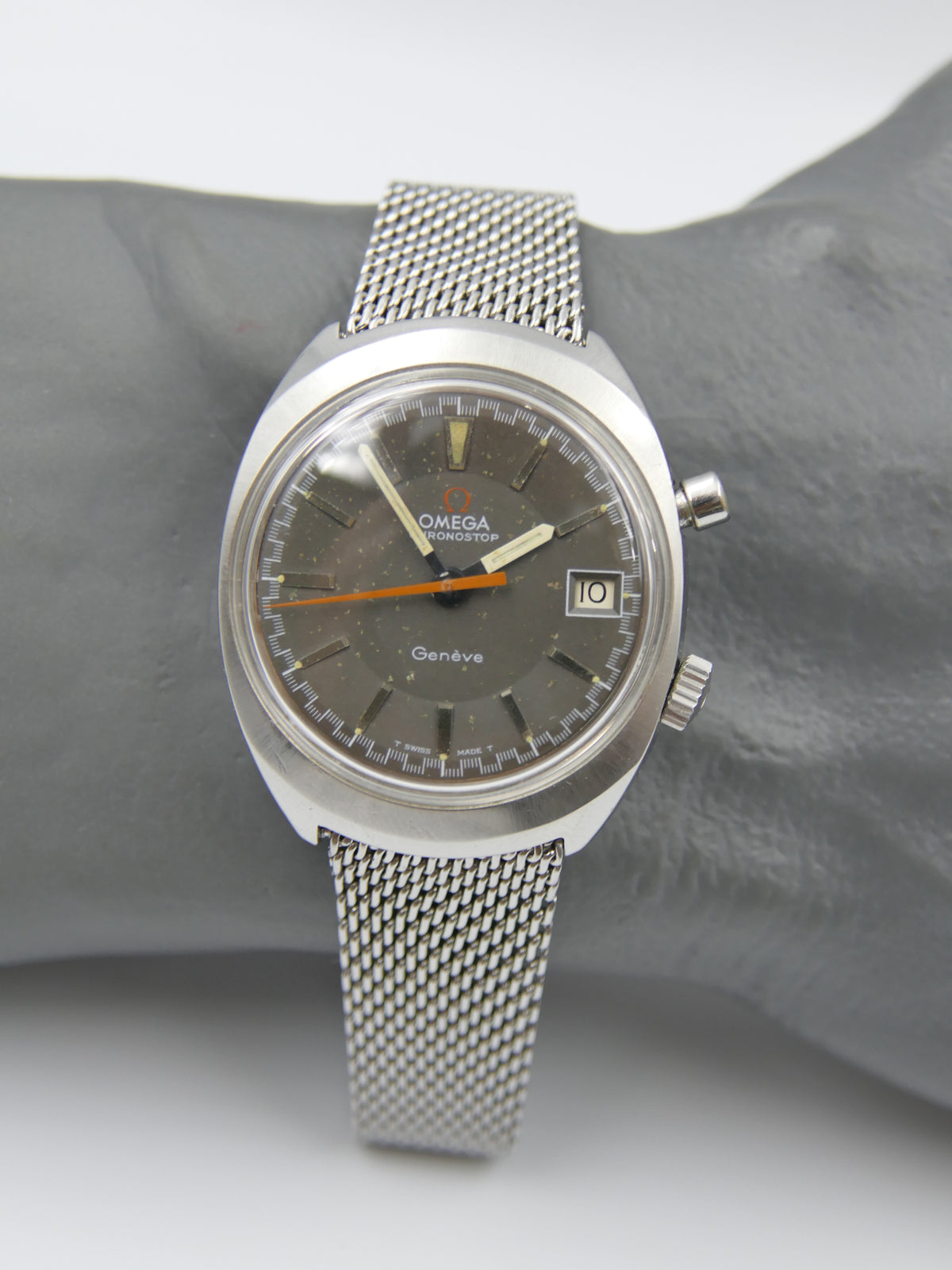 60s Vintage Mens Omega Geneve Chronostop Cal. 920 Ref. 146.009 / 146.010 W/ Olympic Box