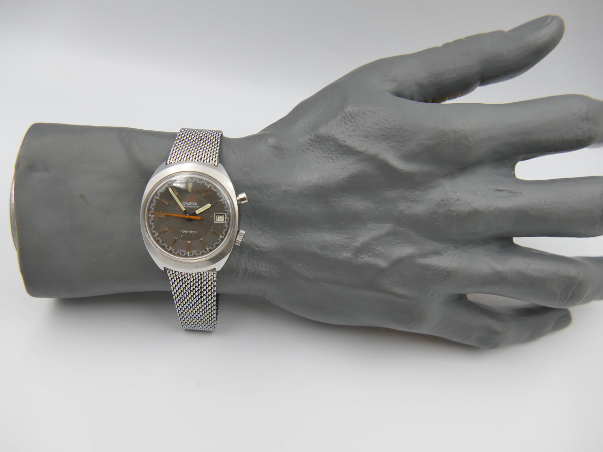 60s Vintage Mens Omega Geneve Chronostop Cal. 920 Ref. 146.009 / 146.010 W/ Olympic Box