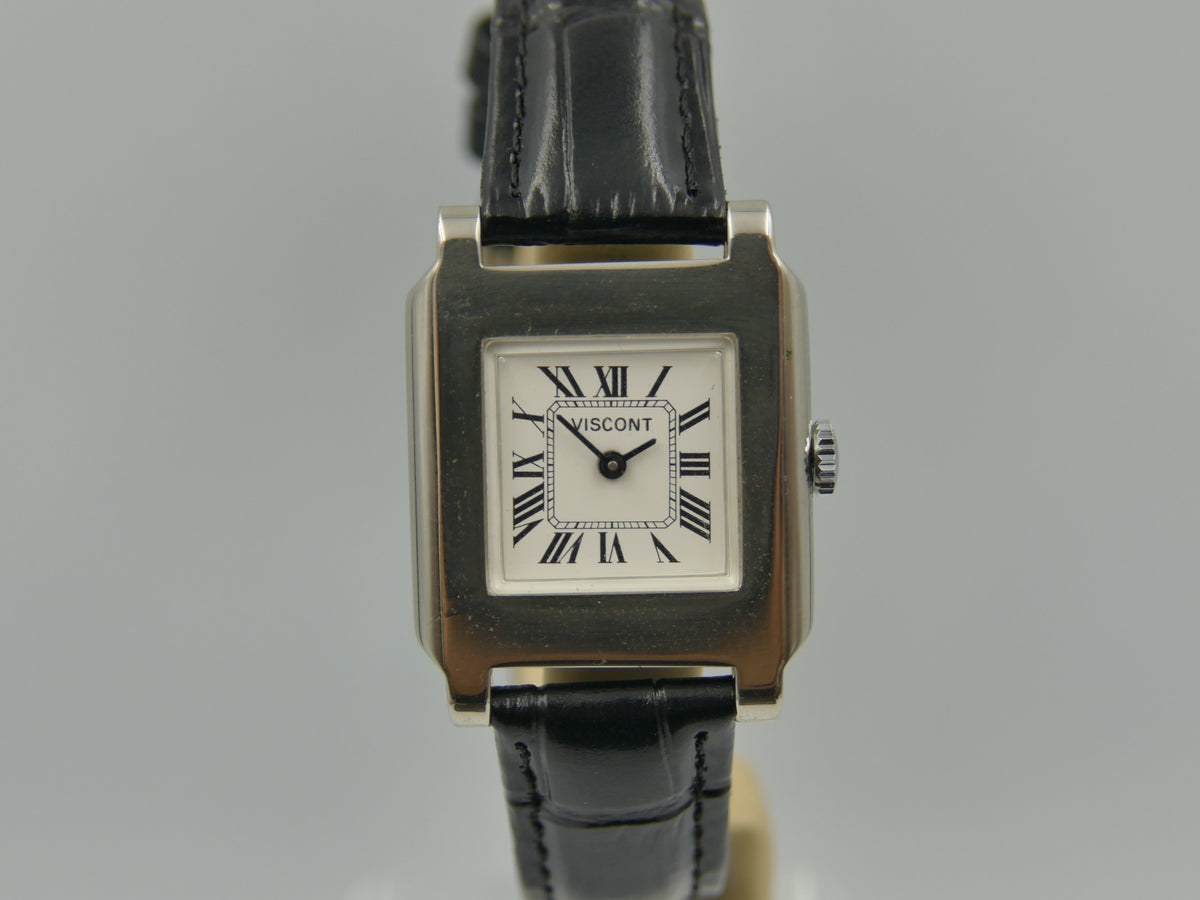 70s vintage watch mens NOS Viscont Tank Manual Wind FHF 36