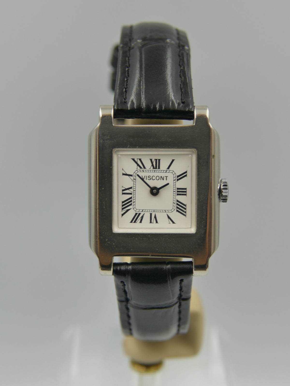 70s vintage watch mens NOS Viscont Tank Manual Wind FHF 36