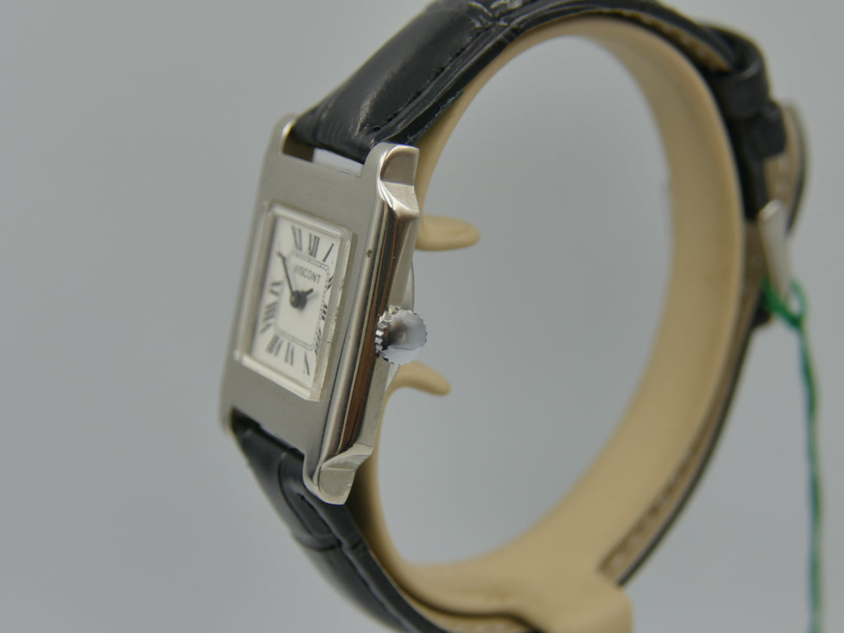 70s vintage watch mens NOS Viscont Tank Manual Wind FHF 36