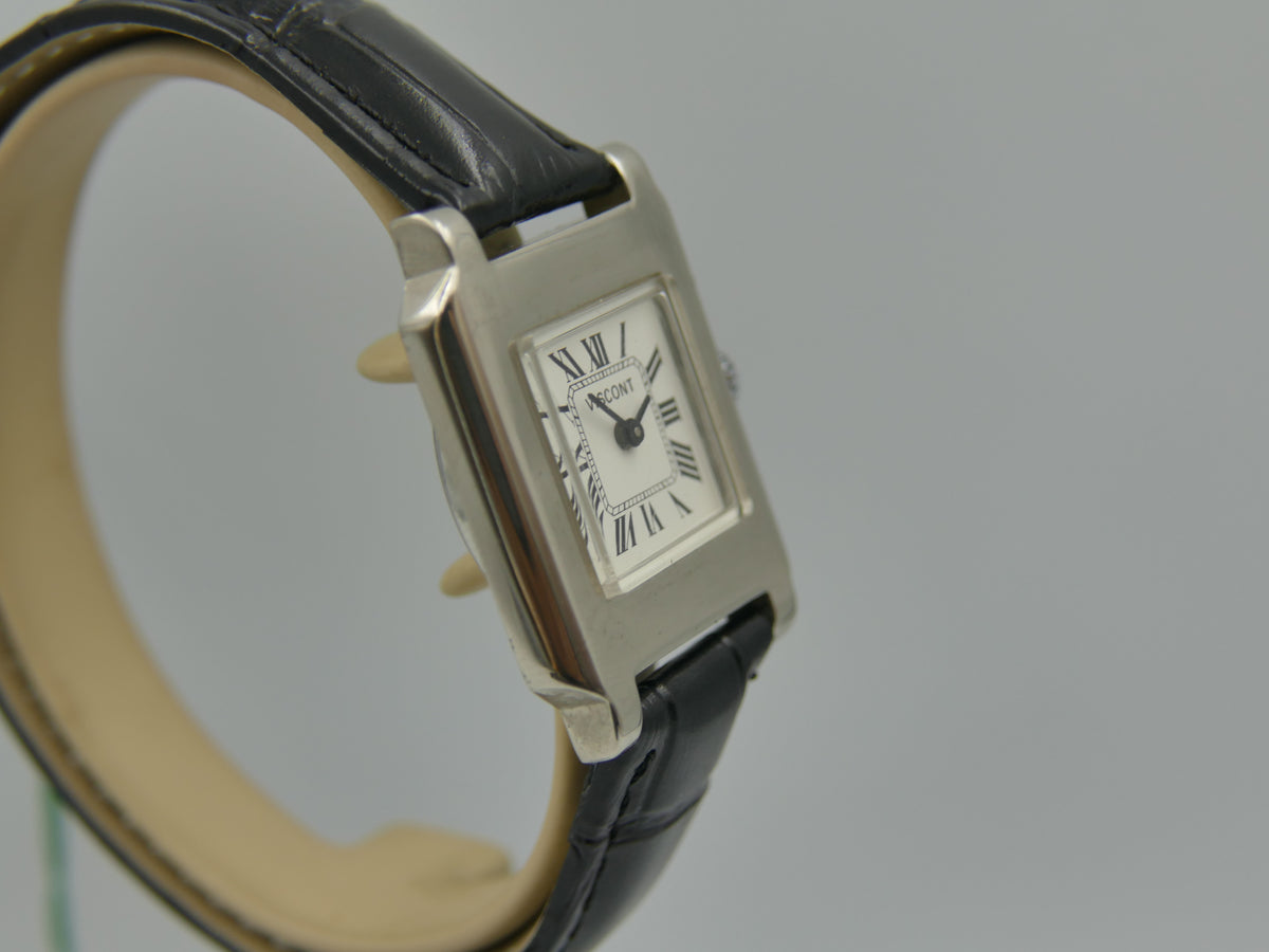70s vintage watch mens NOS Viscont Tank Manual Wind FHF 36