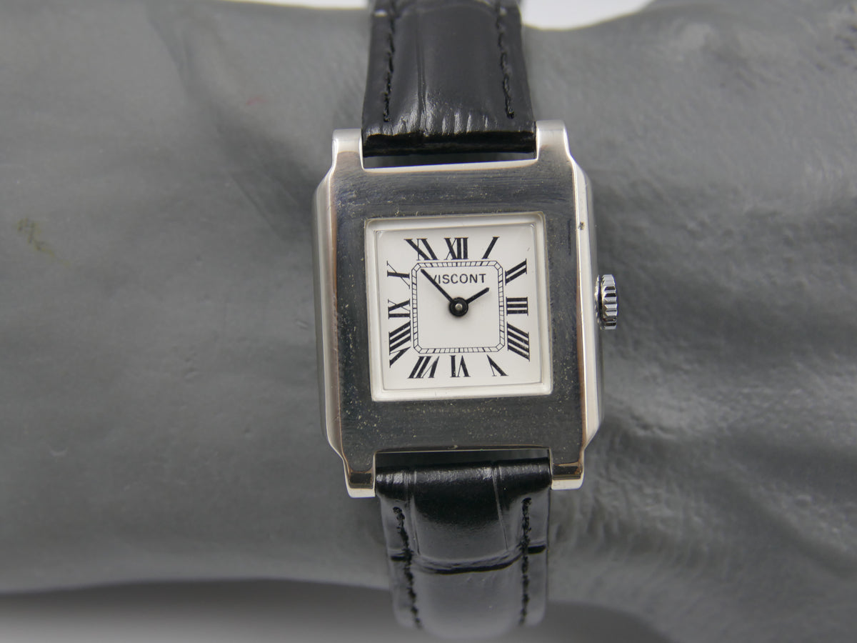 70s vintage watch mens NOS Viscont Tank Manual Wind FHF 36