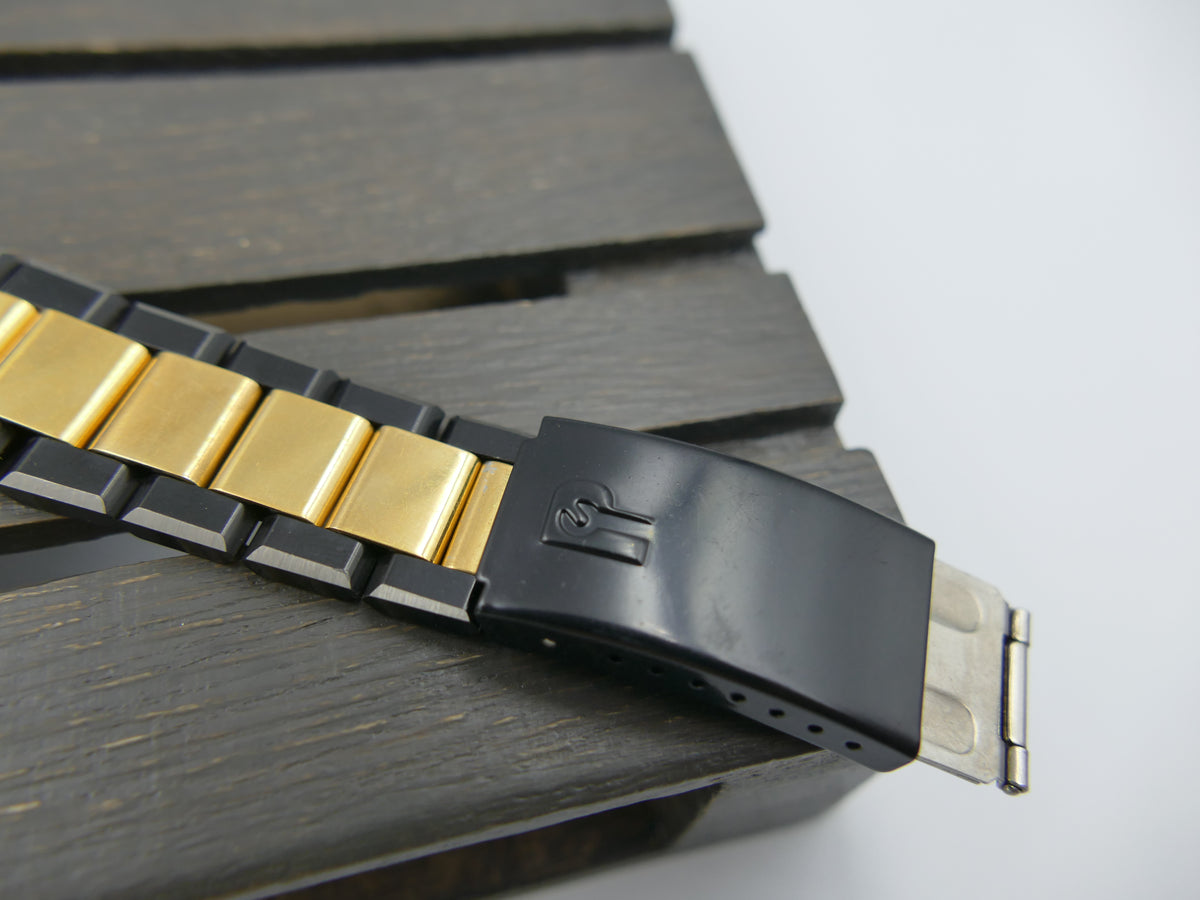 Montre vintage des années 80 pour homme, NOS, Proletaire, Swiss Made, cadran gaufré bleu, PVD noir et doré