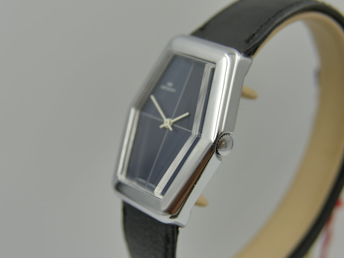 70s vintage watch mens NOS ANTHONY Hexagonal Dark Blue hand wind Unitas 6365N