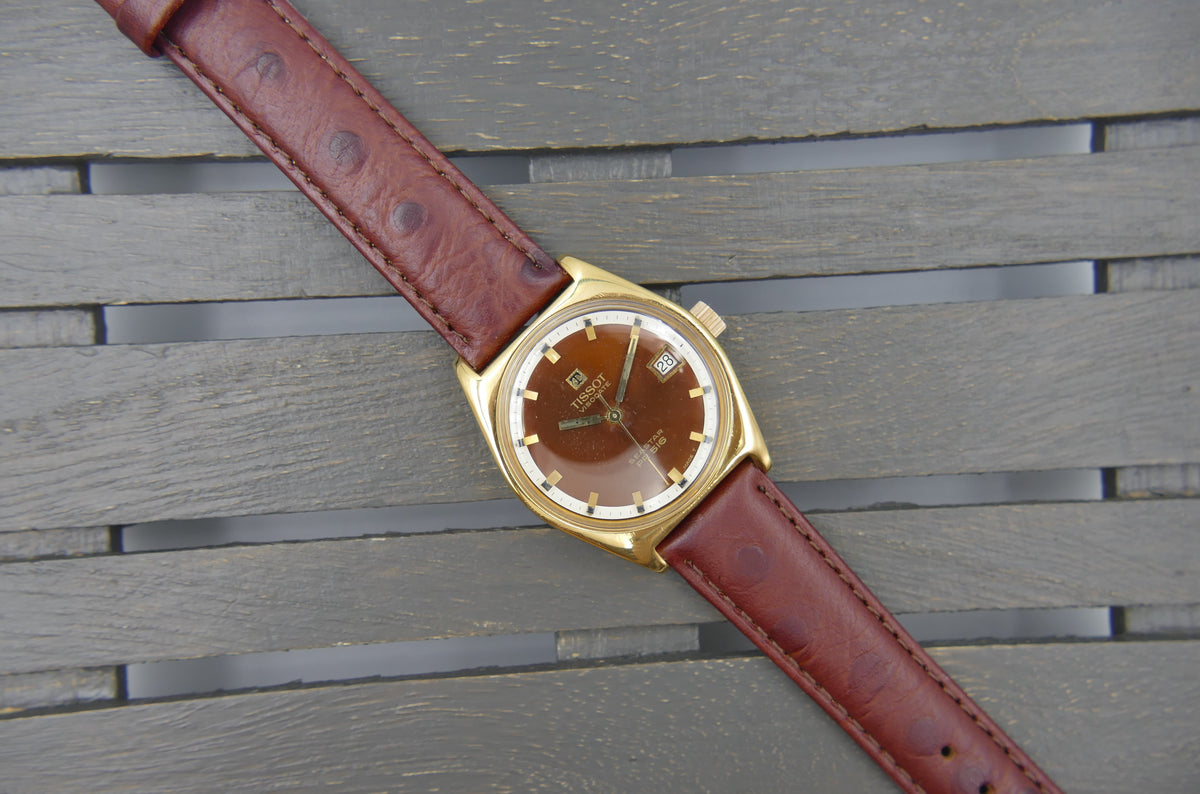 60s vintage watch mens Tissot Seastar PR 516 ref 41516 42516-7X cal 782-1 burgundy dial serviced