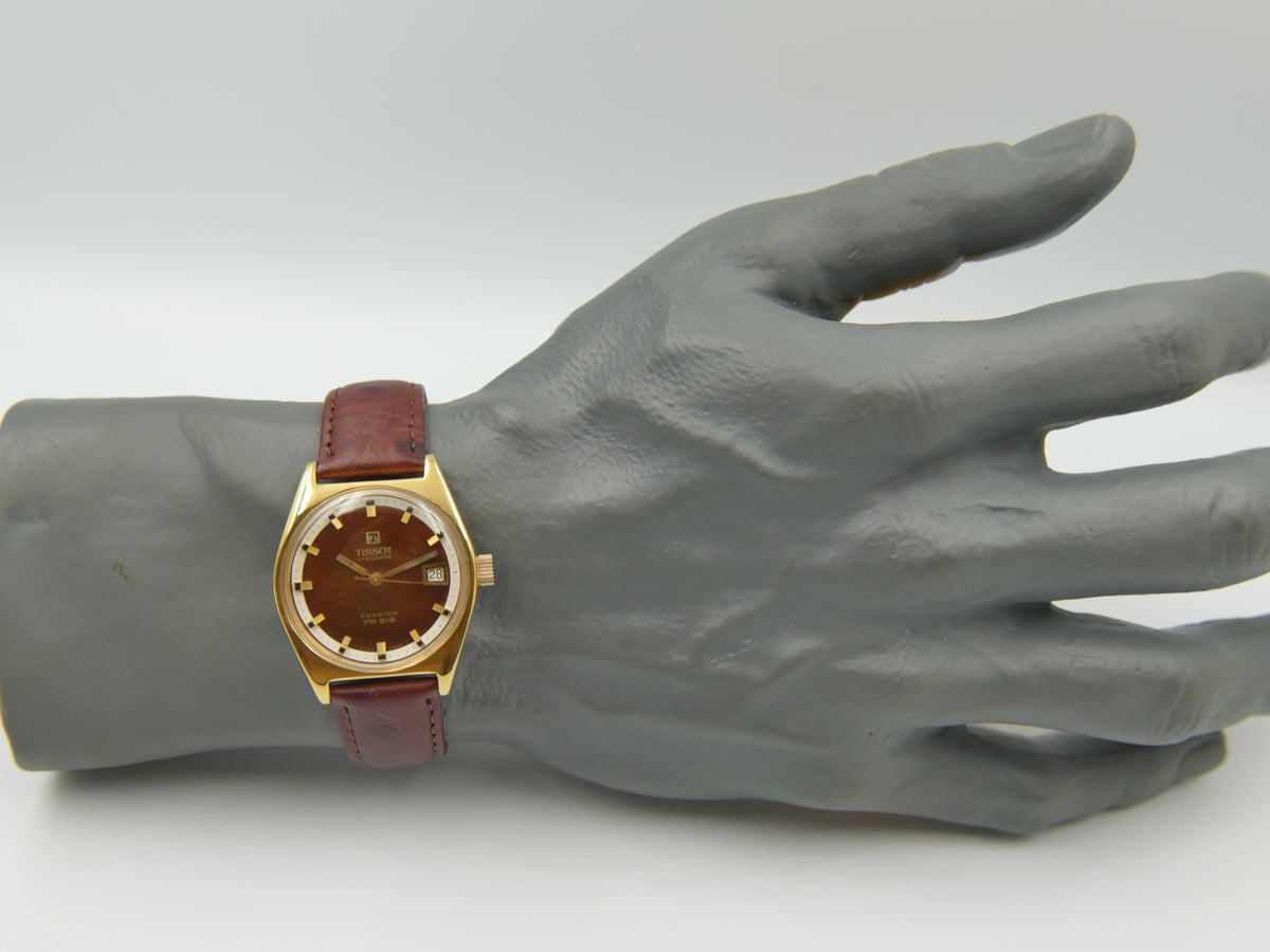 60s vintage watch mens Tissot Seastar PR 516 ref 41516 42516-7X cal 782-1 burgundy dial serviced