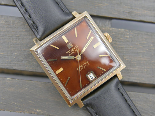 70s vintage watch mens Tissot Visodate Automatic Seastar TV automatic 784 burgundy serviced