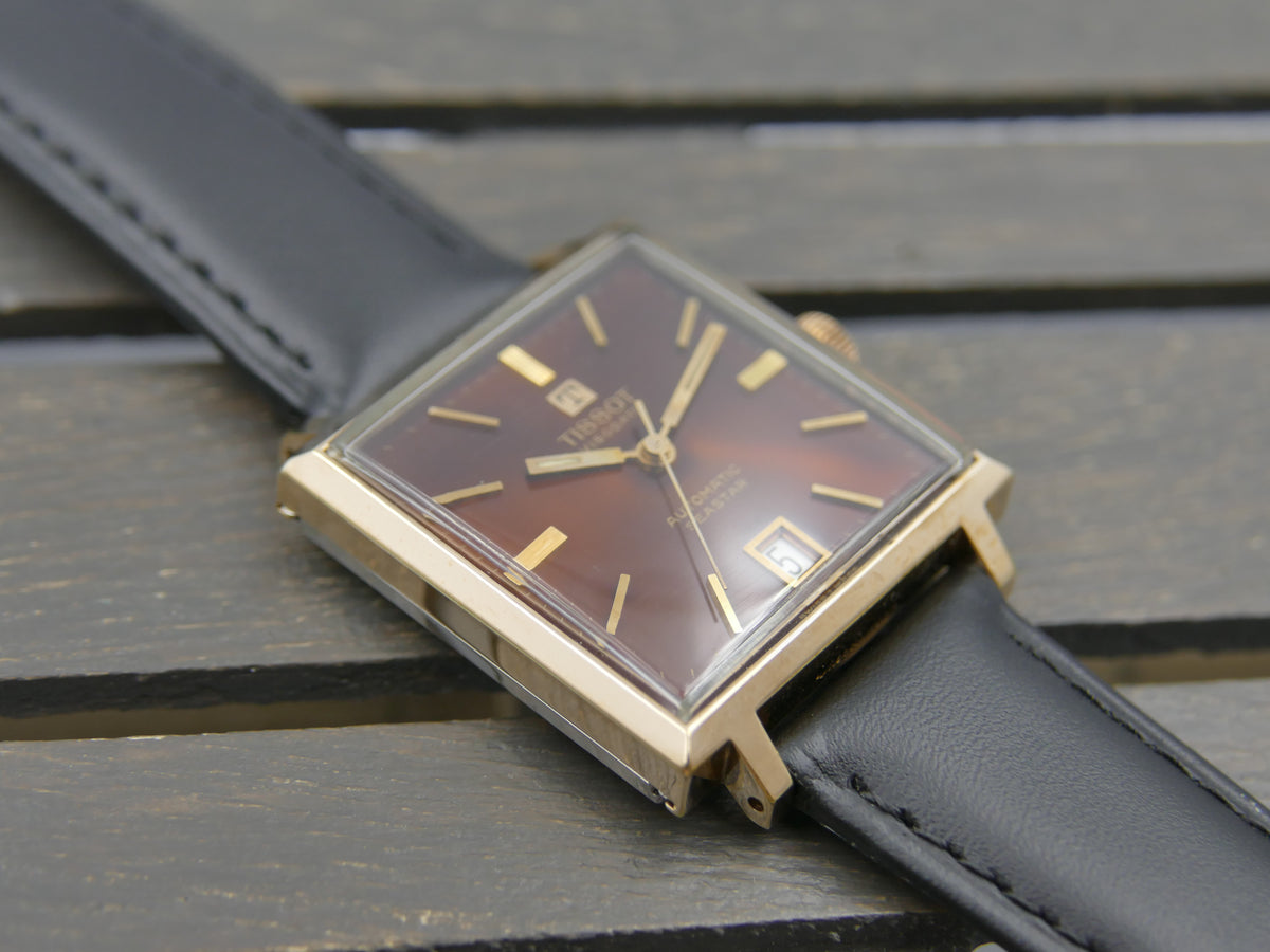 70s vintage watch mens Tissot Visodate Automatic Seastar TV automatic 784 burgundy serviced
