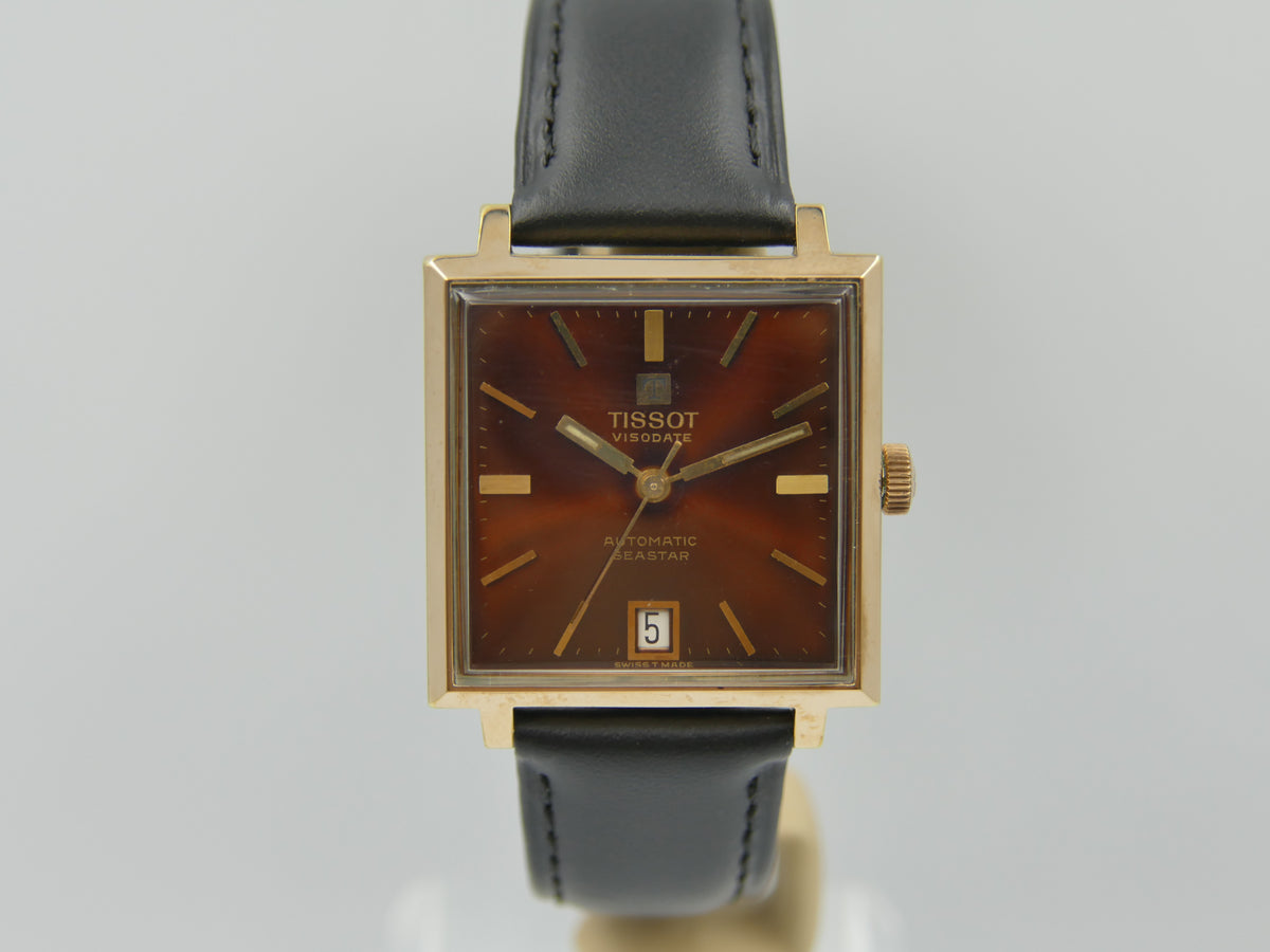 70s vintage watch mens Tissot Visodate Automatic Seastar TV automatic 784 burgundy serviced