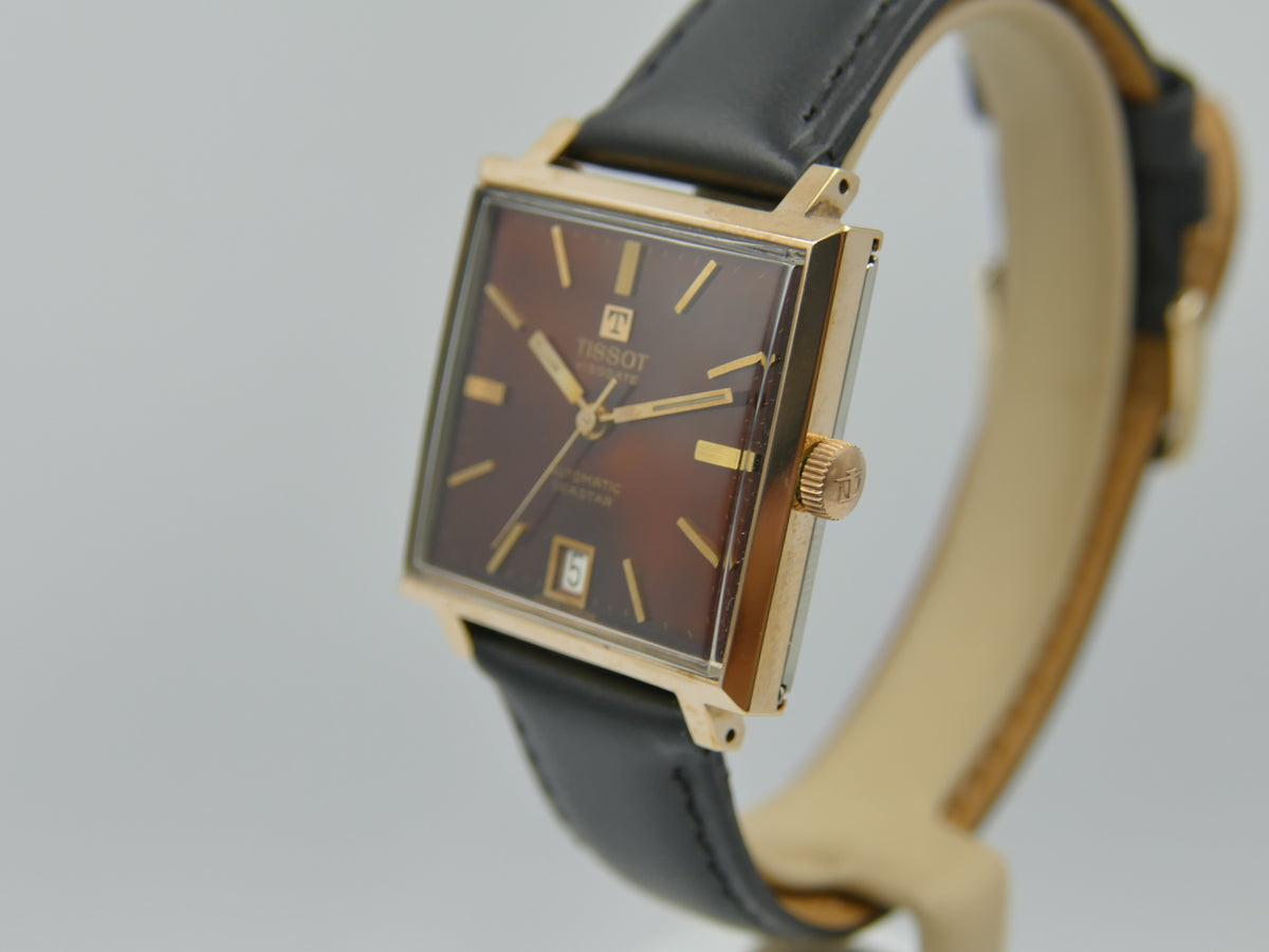 70s vintage watch mens Tissot Visodate Automatic Seastar TV automatic 784 burgundy serviced
