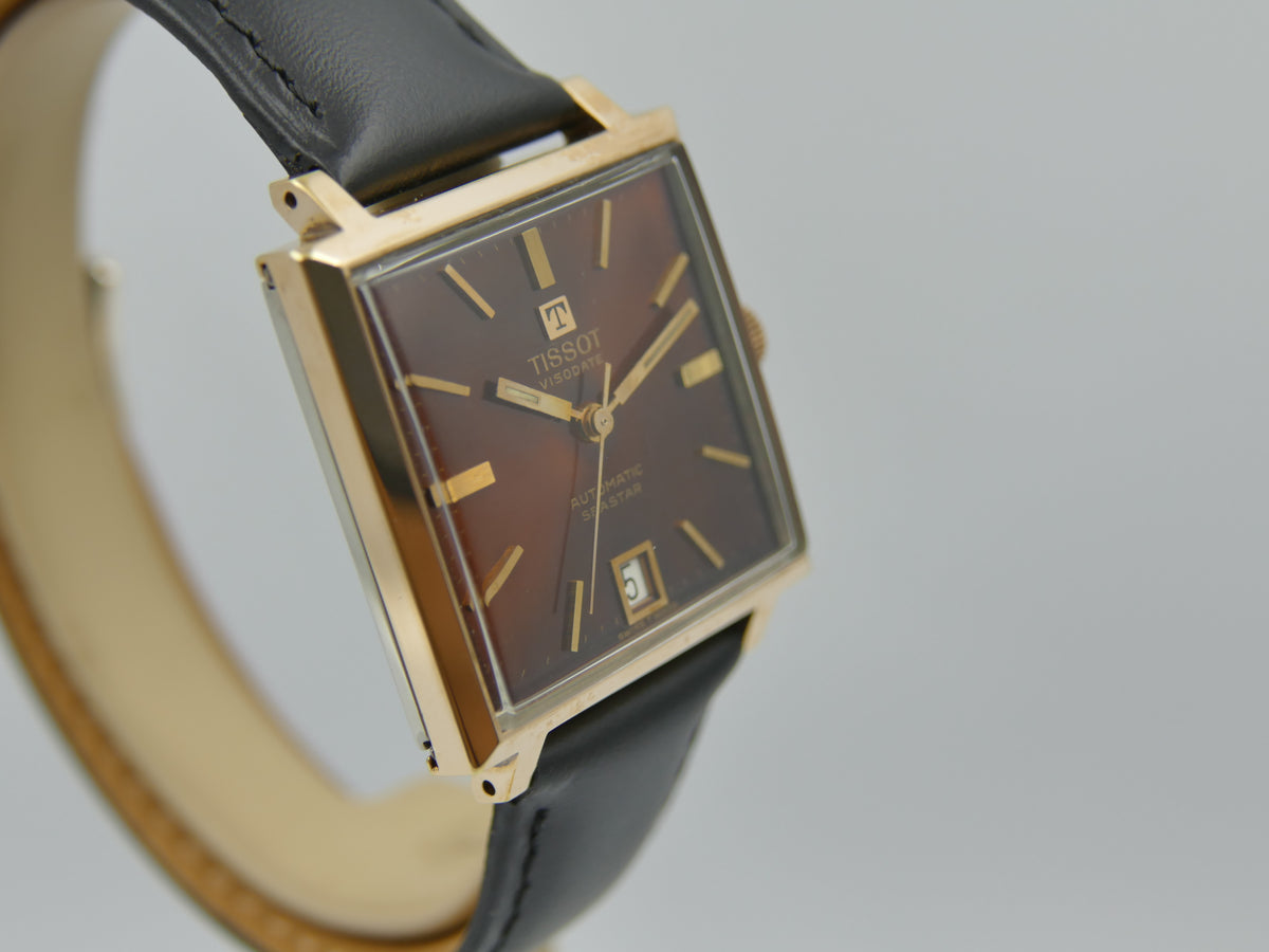70s vintage watch mens Tissot Visodate Automatic Seastar TV automatic 784 burgundy serviced