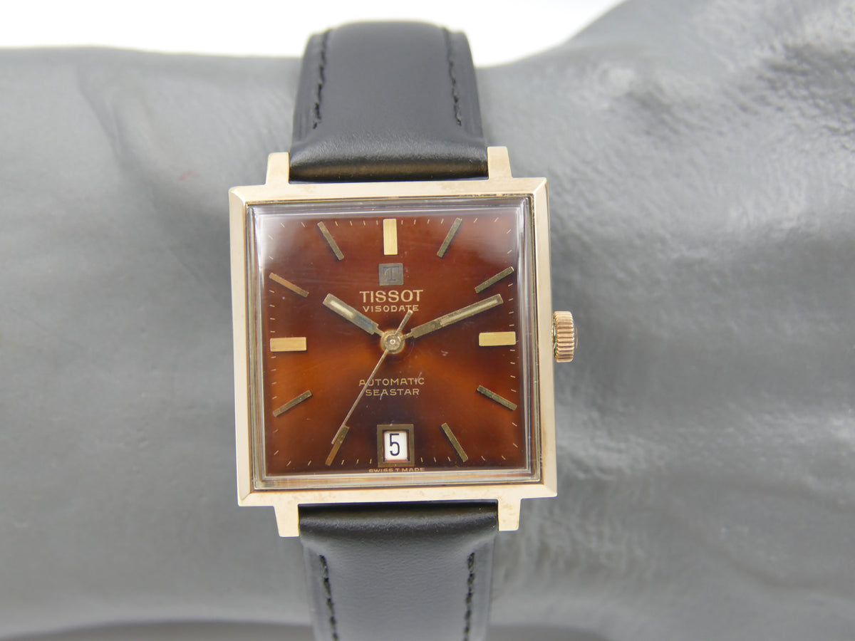 70s vintage watch mens Tissot Visodate Automatic Seastar TV automatic 784 burgundy serviced