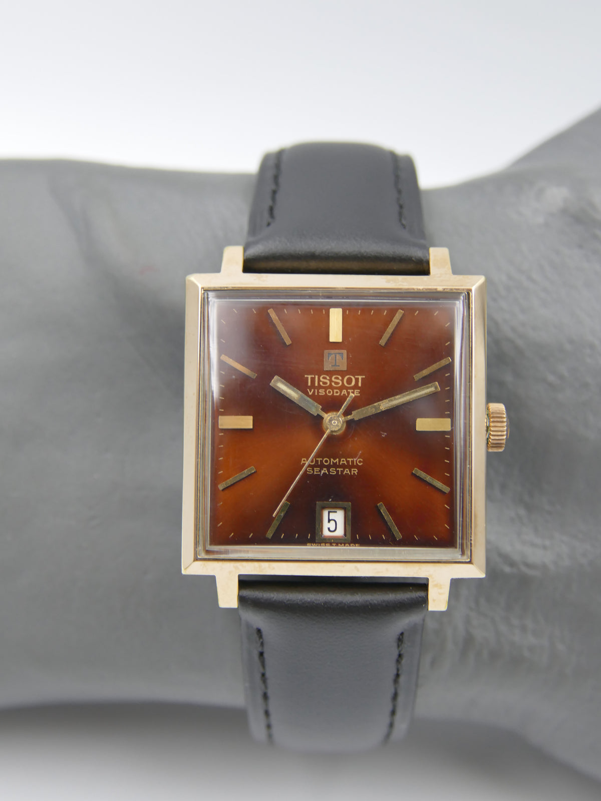 70s vintage watch mens Tissot Visodate Automatic Seastar TV automatic 784 burgundy serviced