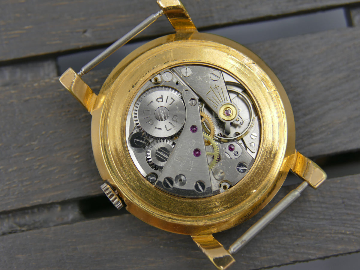 50s vintage watch mens LIP Oversize Jumbo Fancy Lugs 37mm Cal. R25 / 253-465 serviced