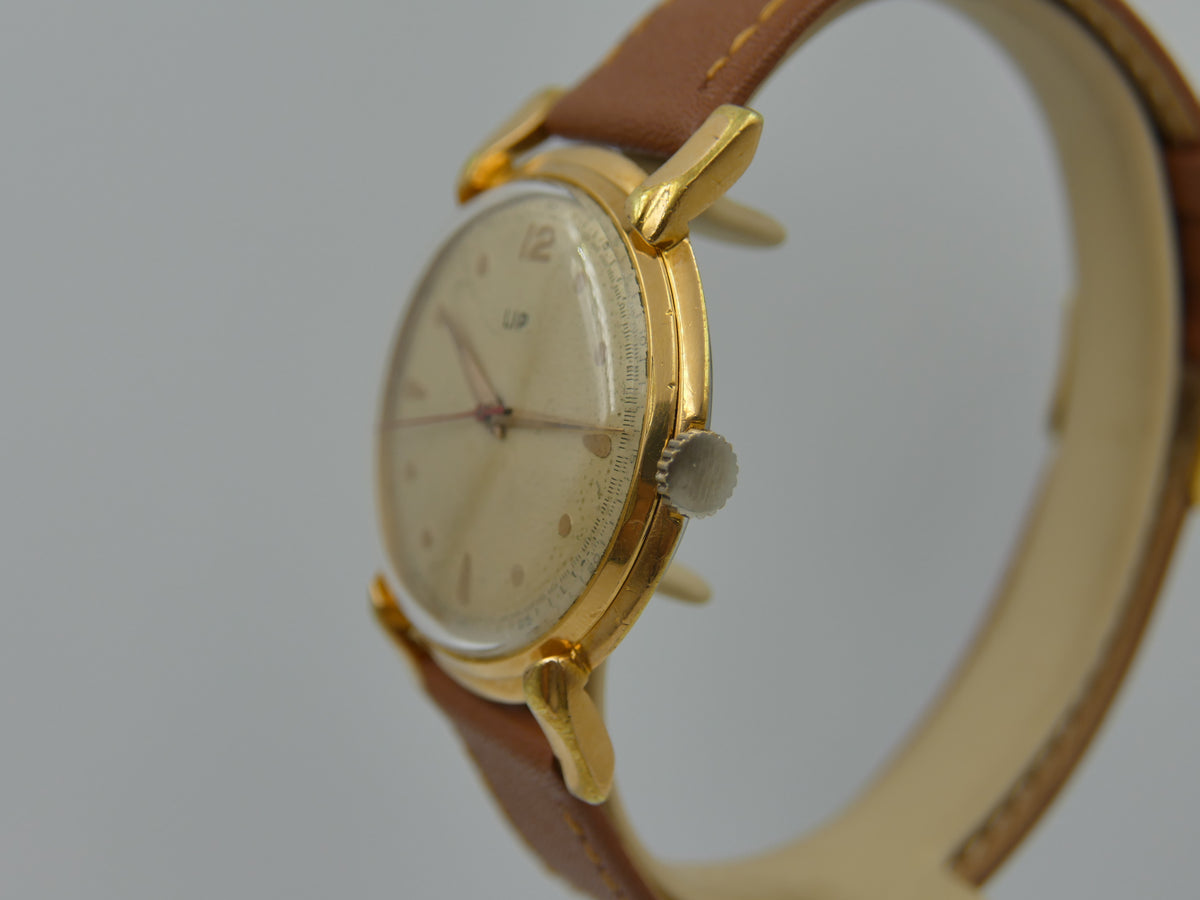50s vintage watch mens LIP Oversize Jumbo Fancy Lugs 37mm Cal. R25 / 253-465 serviced