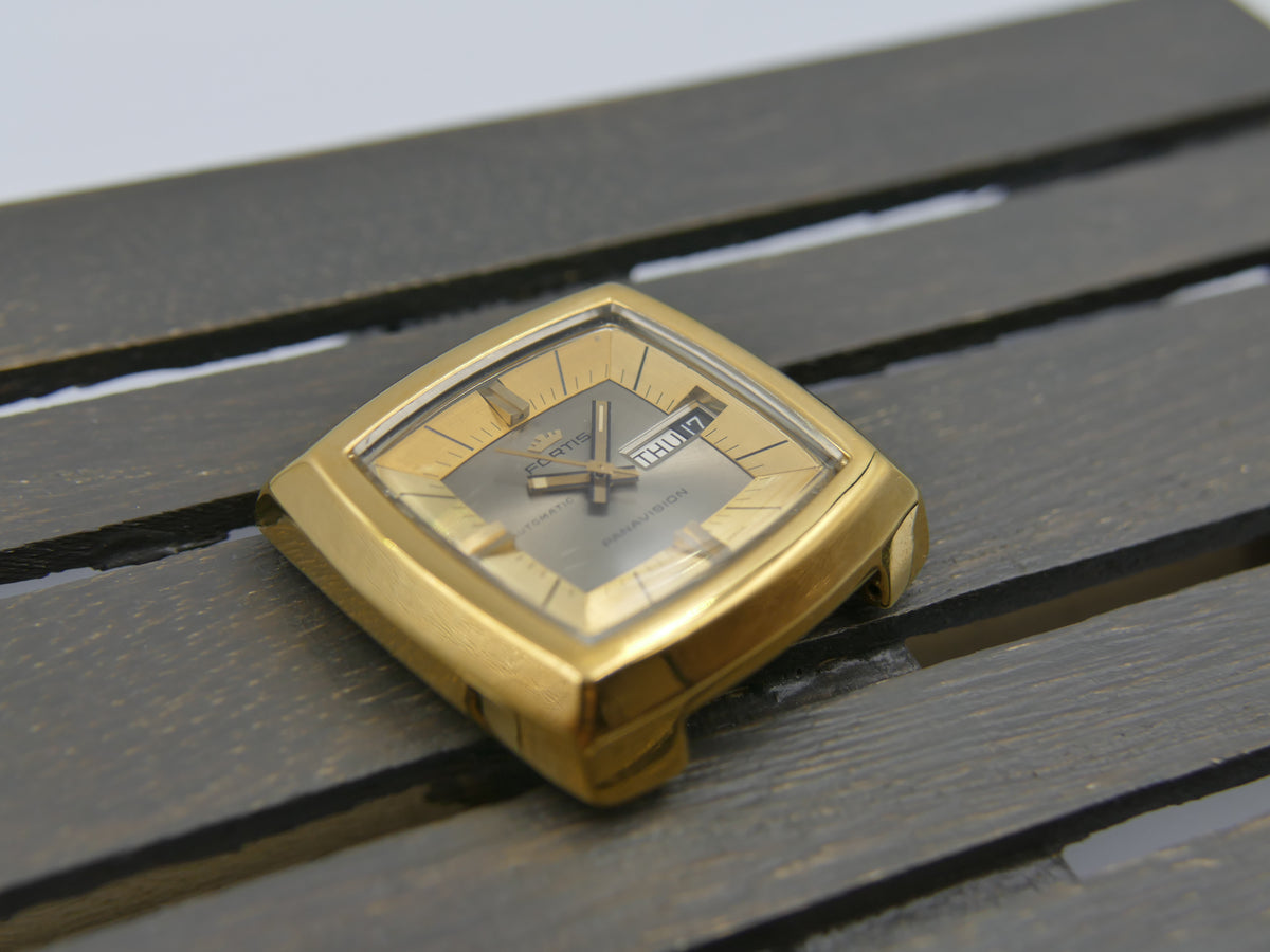 70s vintage watch mens Fortis Panavision ref 6252 TV Automatic AS 1876 Serviced