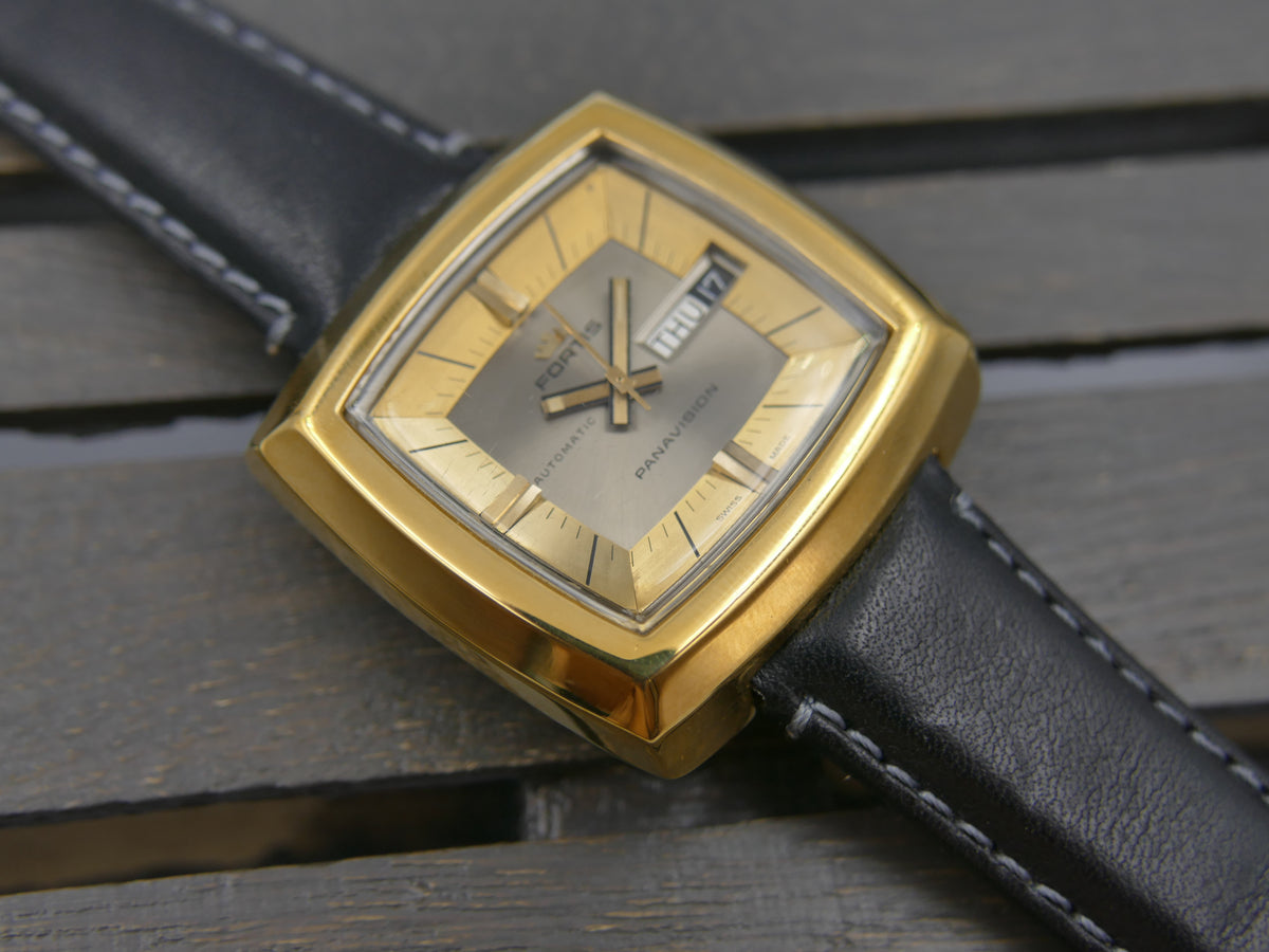 70s vintage watch mens Fortis Panavision ref 6252 TV Automatic AS 1876 Serviced
