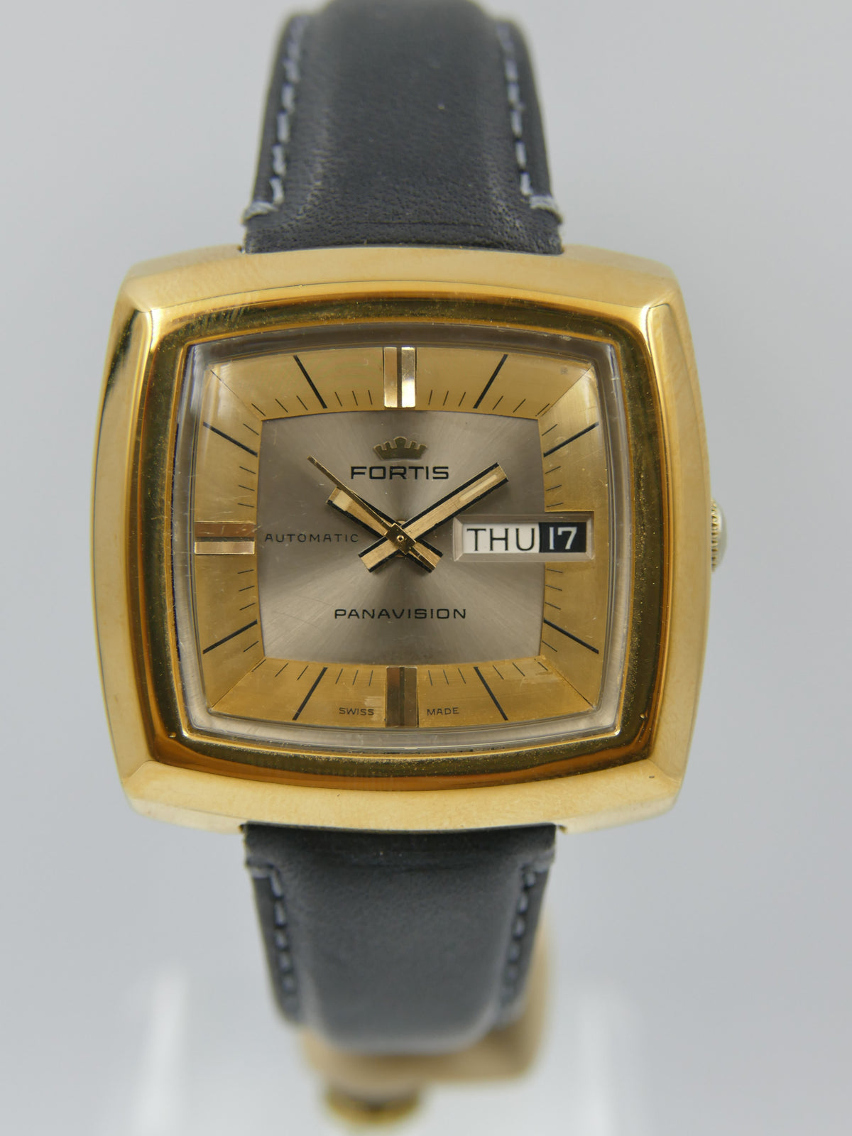 70s vintage watch mens Fortis Panavision ref 6252 TV Automatic AS 1876 Serviced