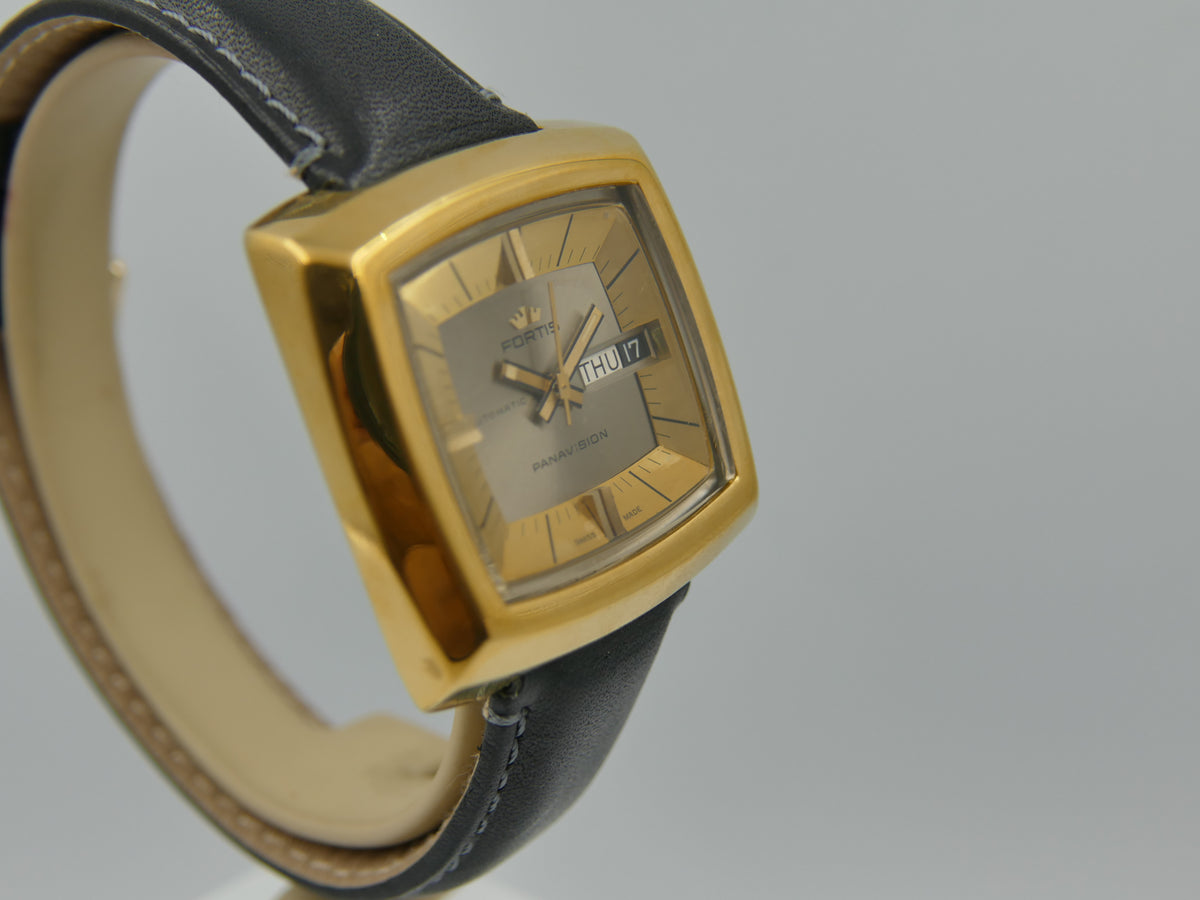 70s vintage watch mens Fortis Panavision ref 6252 TV Automatic AS 1876 Serviced