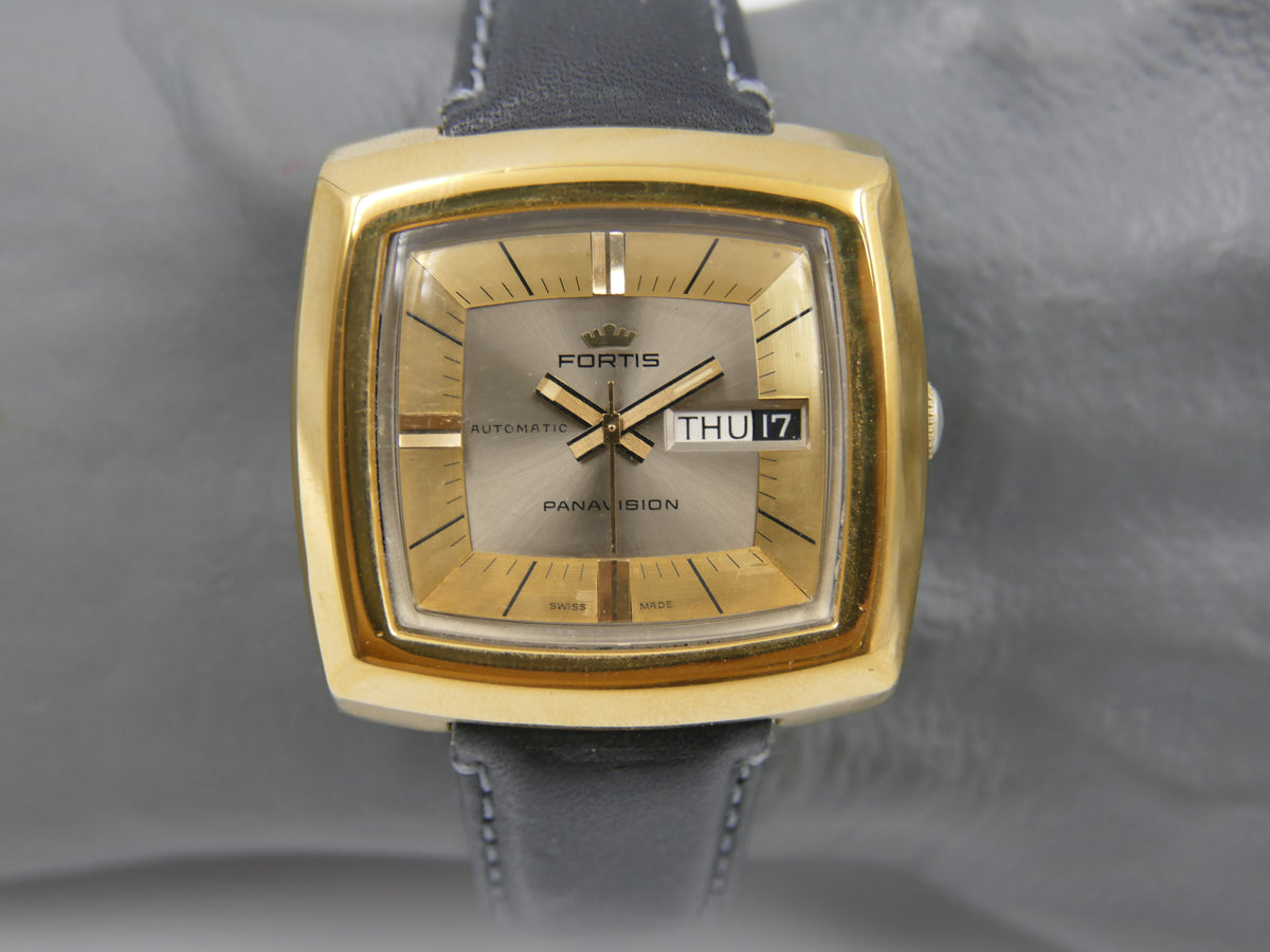 70s vintage watch mens Fortis Panavision ref 6252 TV Automatic AS 1876 Serviced